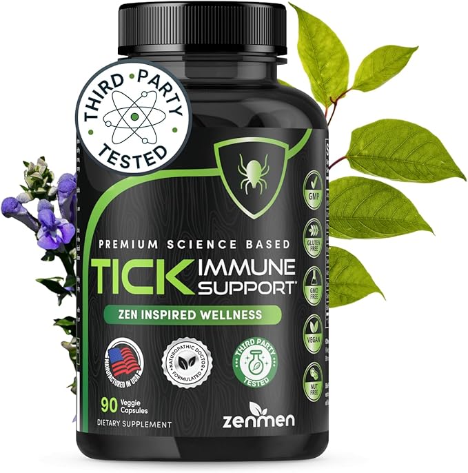 Zenmen Tick Immune Support Supplement - Improved Formula - Japanese Knotweed Cat's Claw Chinese Skullcap Cryptolepis Sanguinolenta Sweet Wormwood - 90 Vegan Capsules Made in The USA