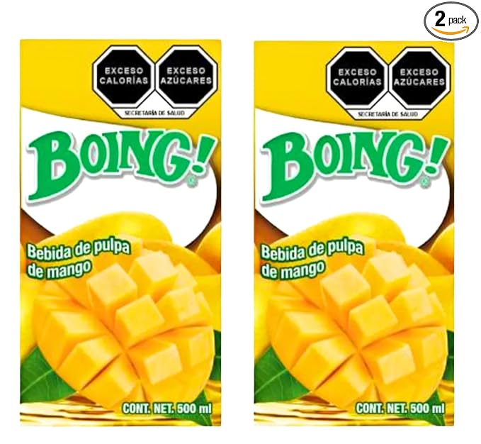 Boing Juice 16.9oz. 2 Tetra Pak. Jugo boing Mexicano 500ml. Shipping Included if you spend $25 or more on items shipped by Snacks and More LLC. (Mango)