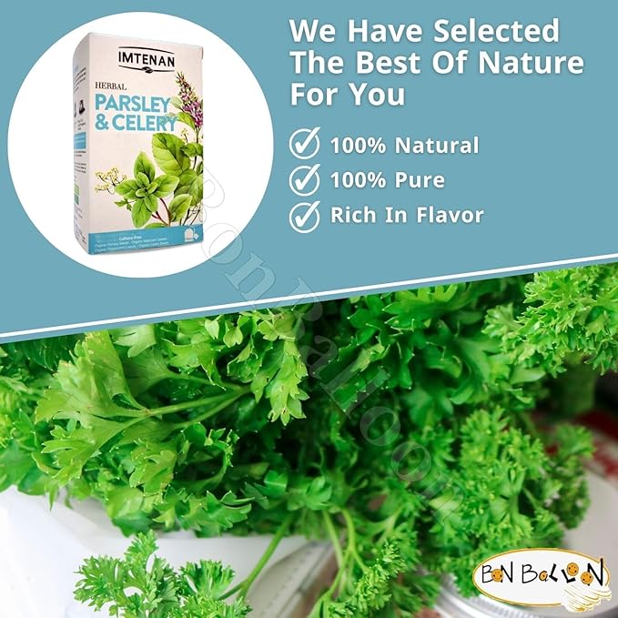 2 Pack Herbal Imtenan Parsley And Celery Tea Bag Natural Drink Herbals Herbs Herb Non Gmo No Additives No Artificial Coloring Kosher Halal (2 Pack : Total : 36 Bags) أعشاب البقدونس و الكرفس حلال