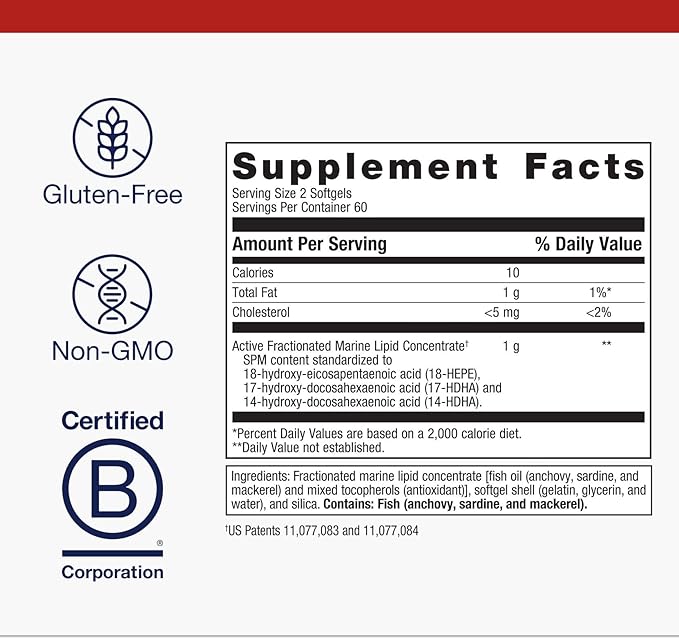 Metagenics SPM Active - Specialized Pro-Resolving Mediators from Marine Oils - Supports Normal Inflammatory Response Tissue Health Joint Comfort Immune Health - Non-GMO Gluten-Free - 120 Softgels