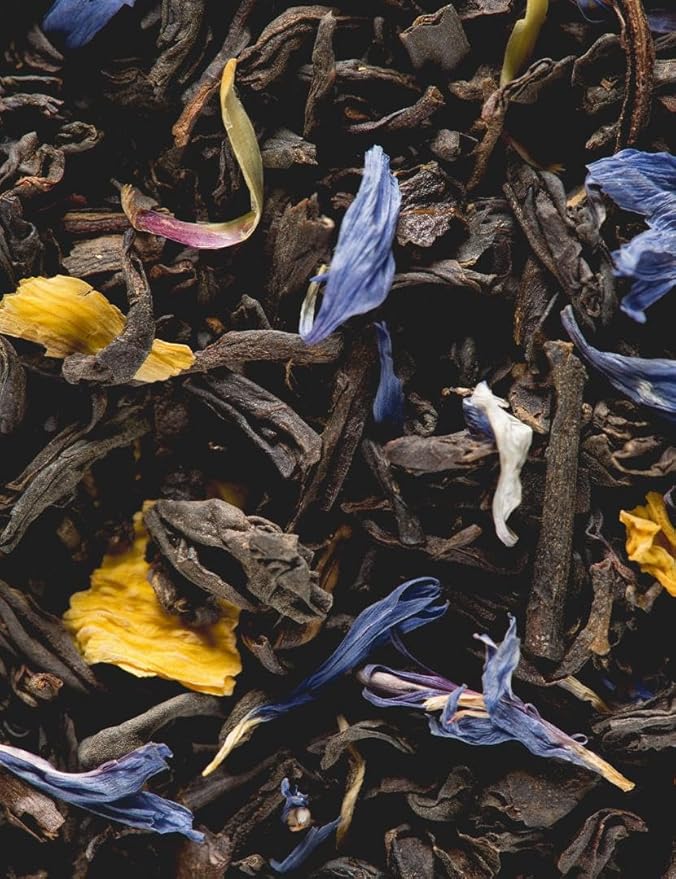 Dammann Freres Sachets Jardin Bleu Tea Bags Premium Gourmet French Black Tea Blend Strawberry Rhubarb Flavors Individually Wrapped 24 Count (Single Pack)