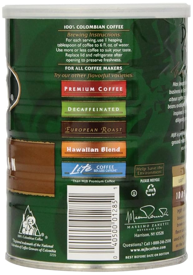 MJB Coffee 100% Colombian Ground 11 Ounce