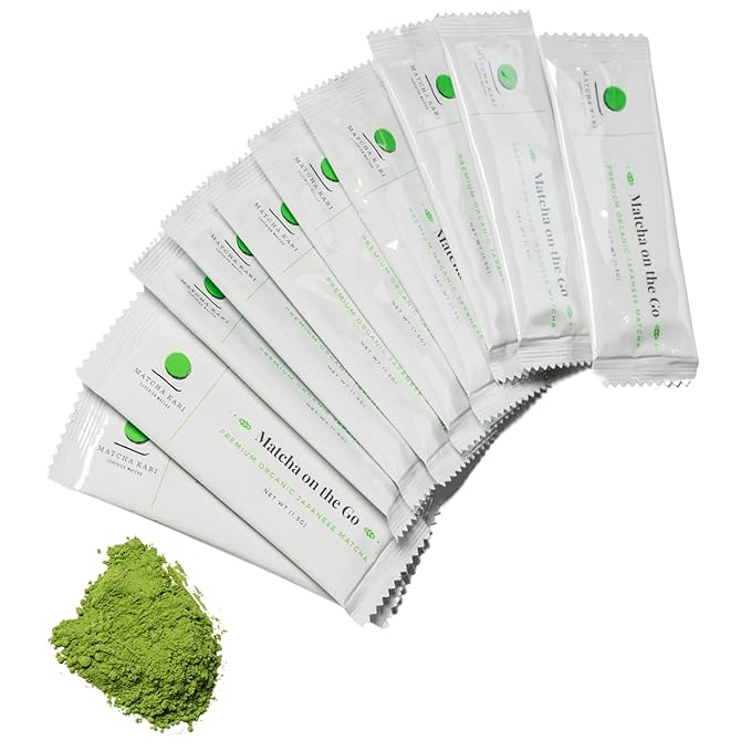 Matcha Green Tea Powder Single Serving Sticks Dr. Weil's Ceremonial Organic Matcha Powder Singles Packets - Individual Matcha Tea Packets (12)