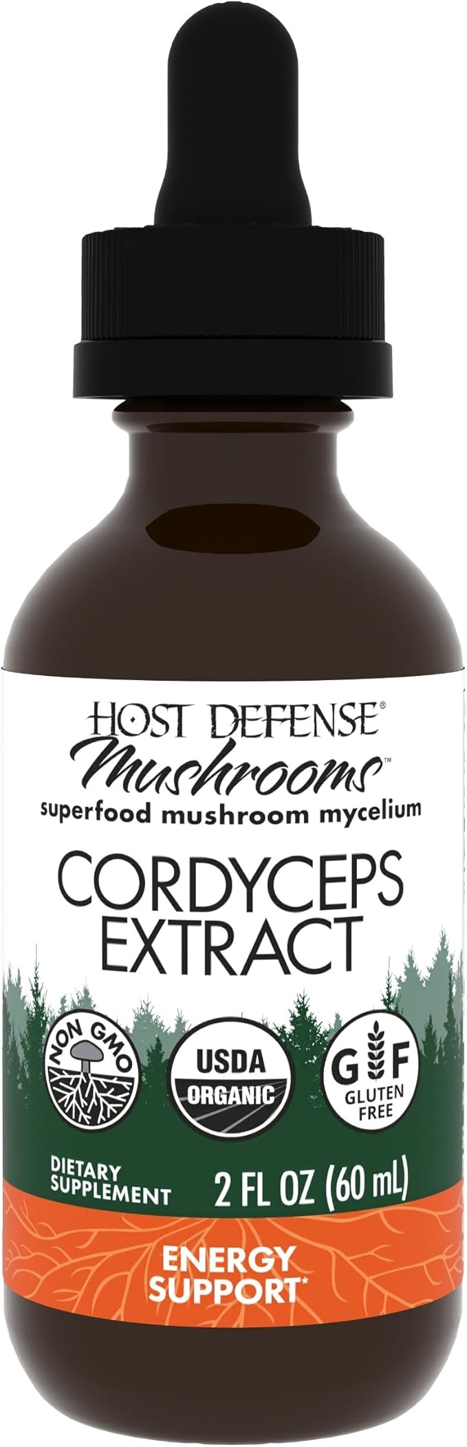 Host Defense Cordyceps Extract - Immune &amp Energy Support Supplement - Kidney Health Supplement with Cordyceps - Fitness Support to Aid Oxygen Uptake - 2 fl oz (60 Servings)*