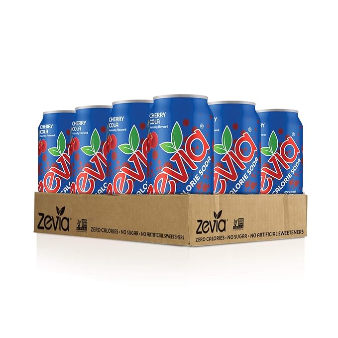 Zevia Zero Calorie Sodas Variety Pack Dr Zevia (24 Cans) and Cherry Cola (Pack of 12 Cans)