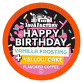 Java Factory Flavored Coffee Pods Happy Birthday Cake Icing Compatible with K Cup Brewers 40 Count