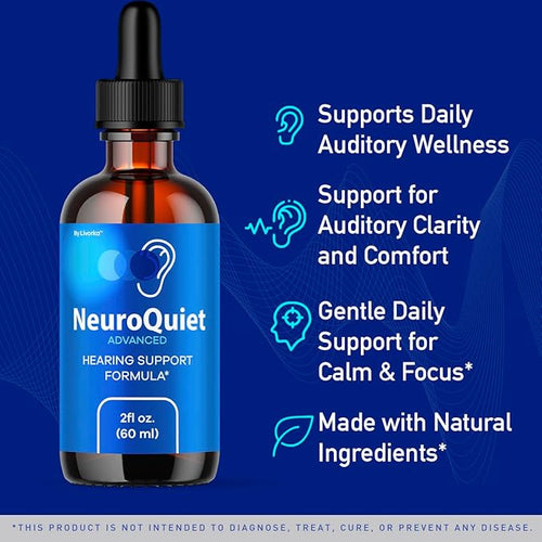 (2 Pack) NeuroQuiet Drops - Official NeuroQuiet Daily Hearing Support All Natural Clean Liquid Advanced Formula for Ear Health Auditory Clarity &amp Inner Ear Balance Reviews 2 Bottles for 2 Months