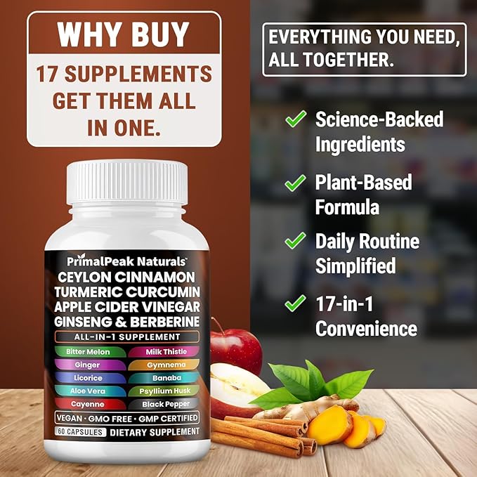 Cortisol Supplements for Women and Men with Magnesium Ashwagandha Rhodiola Rosea L-Theanine &amp Ceylon Cinnamon Apple Cider Vinegar Turmeric Curcumin Panax Ginseng Berberine Vegan Capsules
