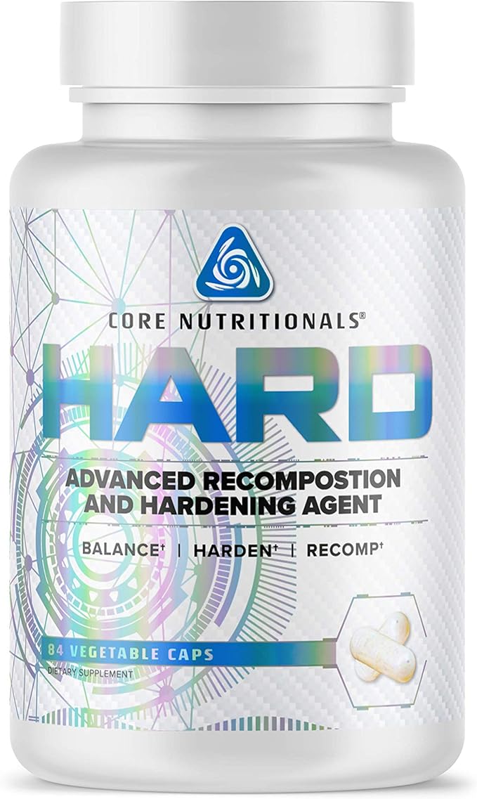Core Nutritionals Hard Recomposition &amp Hardening Agent | Hormone Support Cortisol Management Fat Loss | with KSM-66 DIM &amp L-Theanine | 84 Capsules 28 Servings