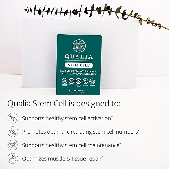 Qualia Stem Cell — Stem Cell Supplement Support with Royal Jelly Astragalus &amp Sea Buckthorn | 16 Ingredients | 4 Days a Month | Helps Body Naturally heal*