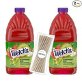 Welch's Strawberry Kiwi Juice Drink 96 fl oz Plastic Bottle 2 Pack + 15 Sugarcane Disposable Straws by KOOL8SHOP Infinite Deals