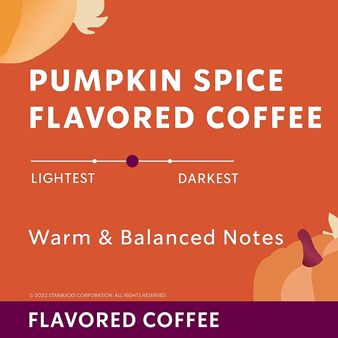 Starbucks Flavored Ground Coffee Pumpkin Spice Flavored Coffee Limited Edition Seasonal Ground Coffee Warm &amp Balanced Notes 17-Ounce Bag (Pack of 2)
