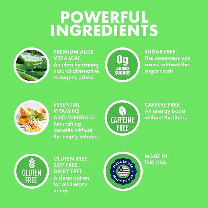 Yes You Can! Aloe Vera Powder Drink Mix - Hydration Booster Infused with Pure Organic Aloe Vera Extract - Delicious Flavors - Made in USA - Antioxidant Rich - Mango Flavor - 40 Servings
