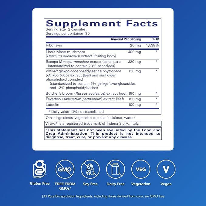 Pure Encapsulations Brain Reset | Supports Concentration Clarity and Memory Associated with Brain Fog | 60 Capsules*