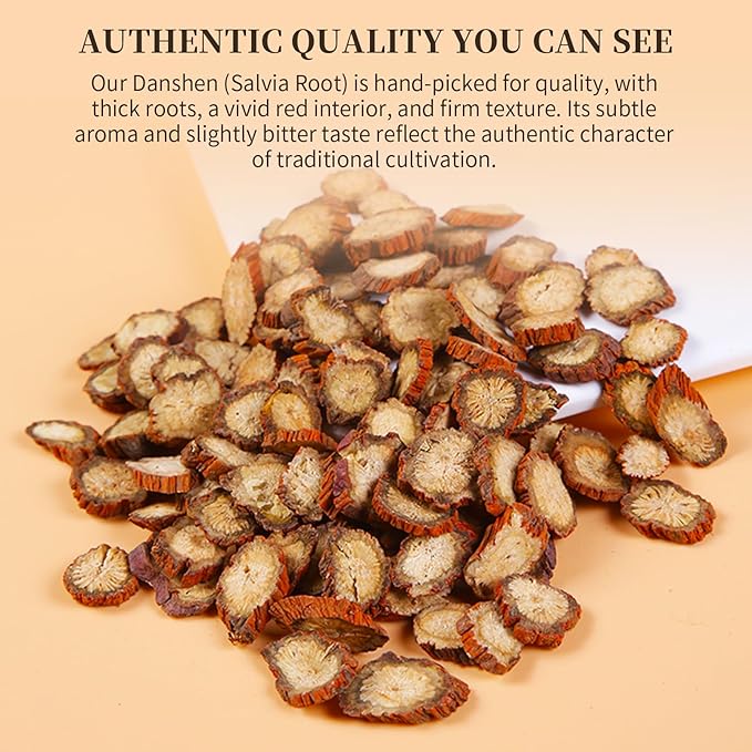 Hee Creek Salvia Root Slices 300g/10.58 Dried Dan Shen Herb Tea Cut Natural Chinese Herbal Tea No Additives Non-Sulfur Fumigation Premium Hand Selected 丹参 丹参片