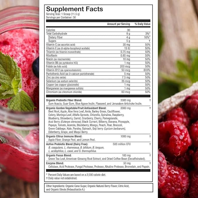 Terra-Kai Organics Juce Super Fruit and Veggie Blend Drink 12.2-Ounce Garden Berry 30 Servings
