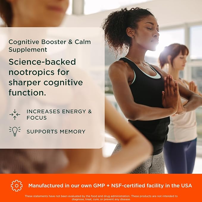 The Genius Brand Genius Mindfulness - Brain Health Supplement - Supports Healthy Mindsets - Calm Energy Memory &amp Focus Support - Ashwagandha NeuroFactor &amp More - 30 Veggie Pills
