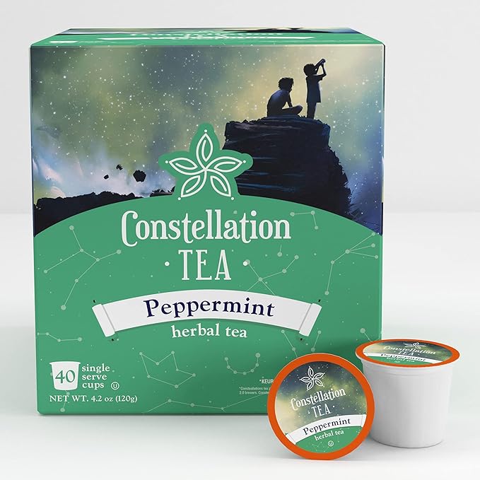Constellation Tea Peppermint Herbal Tea Pods Compatible with K Cup Brewers Including 2.0 40 Count