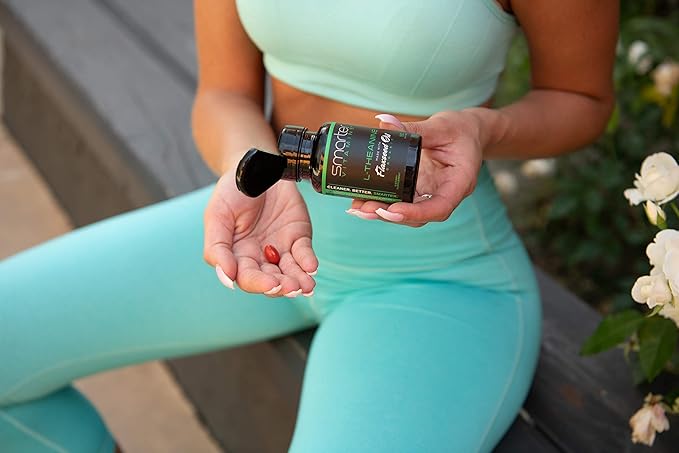 Smarter L-Theanine 250mg Supplement in Non-GMO Flaxseed Oil 50 Liquid Softgels