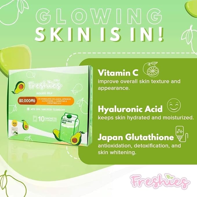 Freshies Avocado Milk 80000mg Hydrolyzed Collagen 10 Sachets