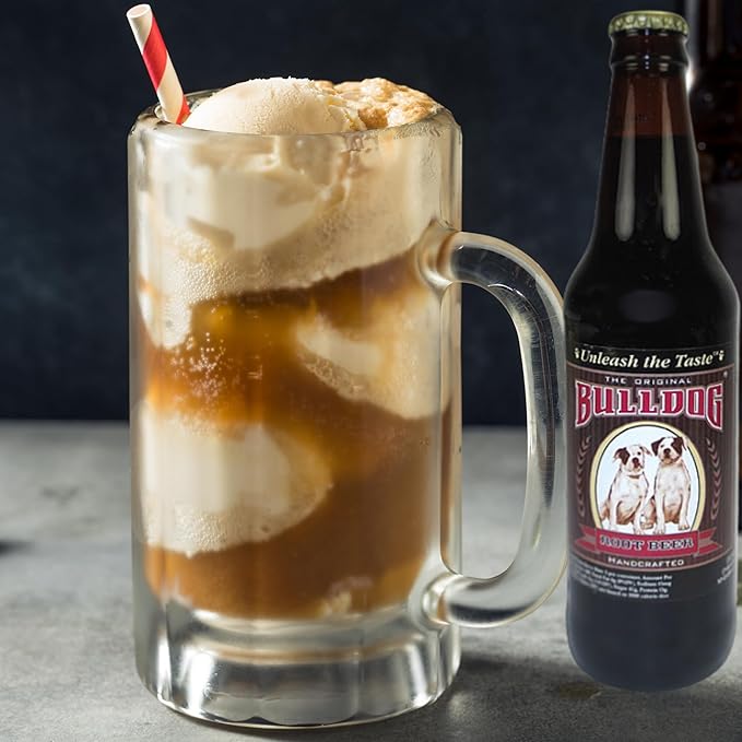 Bulldog Root Beer | Delicious Root Beer with Real Cane Sugar | 12 oz Glass Bottles with Crazy Soda Pop Bottle Opener (12 Pack)
