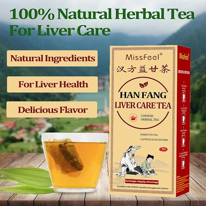 Daily Liver Care Tea Natural LiverTea for Health Chinese HerbalTeas Organic LiversCleanse with Different Herbs NO Additives No Caffeine No Sugar (90 Tea bags-3Boxes)