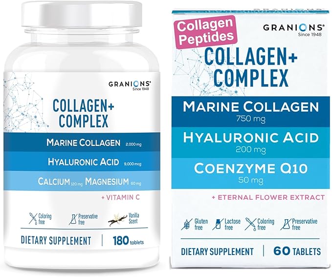 Granions Collagen Complex Calcium Magnesium and Collagen Complex CoQ10 Wellness &amp Beauty Bundle