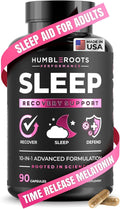 Extra Strength Sleep Aid for Adults with Extended Release MicroActive Melatonin Ashwagandha L-Theanine &amp 7 Additional All-Natural Ingredients | Advanced Recovery Supplement (90 Capsules)