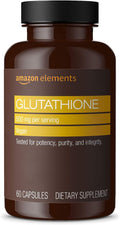 Amazon Elements Glutathione Vegan 500mg per Serving 60 Capsules