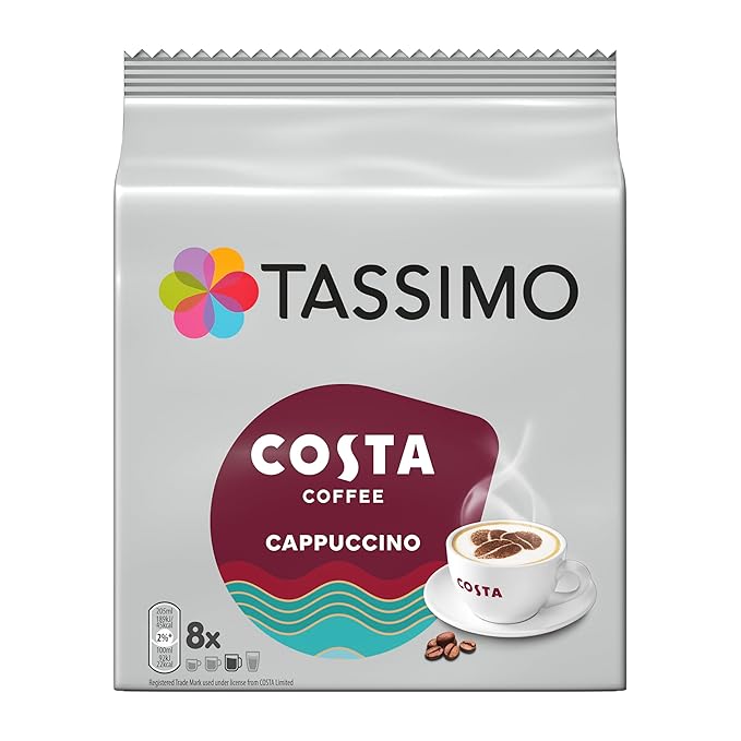 TASSIMO Costa Cappuccino 16 discs 8 servings (Pack of 5 Total 80 discs 40 servings)