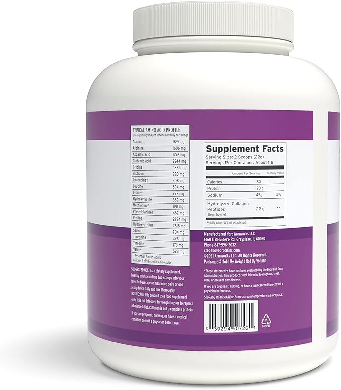 Original Collagen Peptides Premium Hydrolyzed Type I-III 100% Bovine 92 Oz