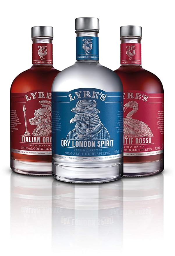 Lyre's Negroni - Non-Alcoholic Set (Pack of 3) | Dry London (Gin Style) Aperitif Rosso (Sweet Vermouth Style) &amp Italian Orange (Aperitivo Style) | Award Winning | 23.7 Fl Oz