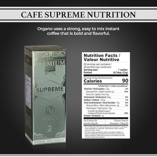 4 Boxes ORGANO Café Supreme 100% Ganoderma Lucidum with Ginseng (80 Sachets)