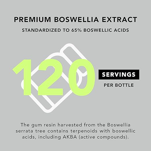 AMANDEAN Boswellia Serrata Extract. 500mg 120 Veggie Capsules. 65% Boswellic Acids with AKBA. Indian Frankincense Inflammation Supplement. Joint Health Support. (Packaging May Vary)