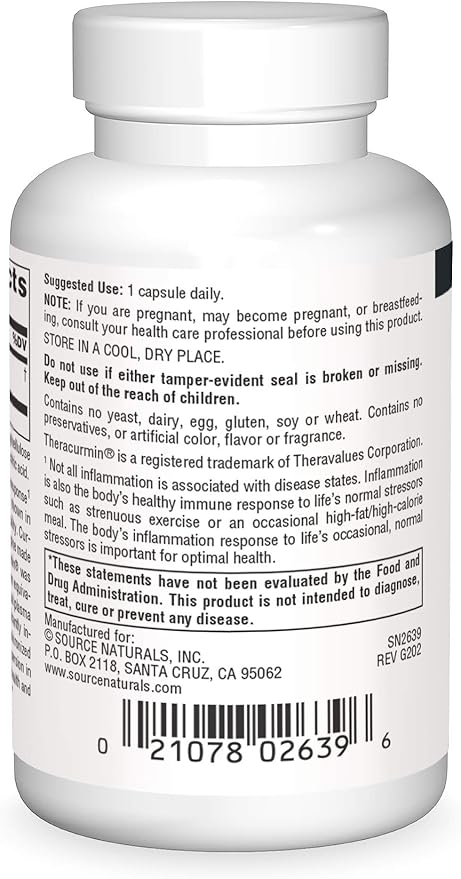 Source Naturals Theracurmin Supports Healthy Inflammatory Response* 300 mg - 60 Vegetarian Capsules