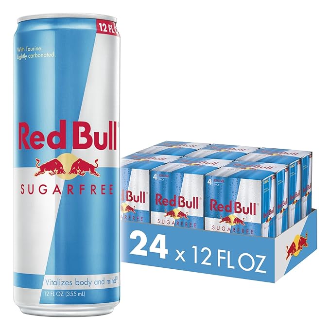 Red Bull Energy Drink Zero Sugar (24 Pack) and Red Bull Sugar Free Energy Drink (24 Pack)