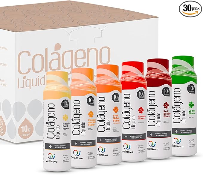 Hydrolyzed Liquid Collagen for Women &amp Men (30 Pack) –3X Faster Absorption 10g Collagen Drink for Anti-Aging Hair Growth &amp Joint Support- Individual Shots- 6 Tropical Flavors