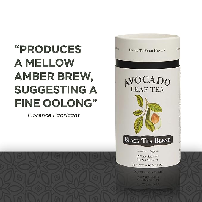 Avocado Leaf Tea Black Tea Blend 2 Pack - Lightly caffeinated | Healthy Tea | Immune Support | Cold Brew or Hot Tea | 30 Tea Bags - 60 Servings (Gluten Free &amp Non-GMO)
