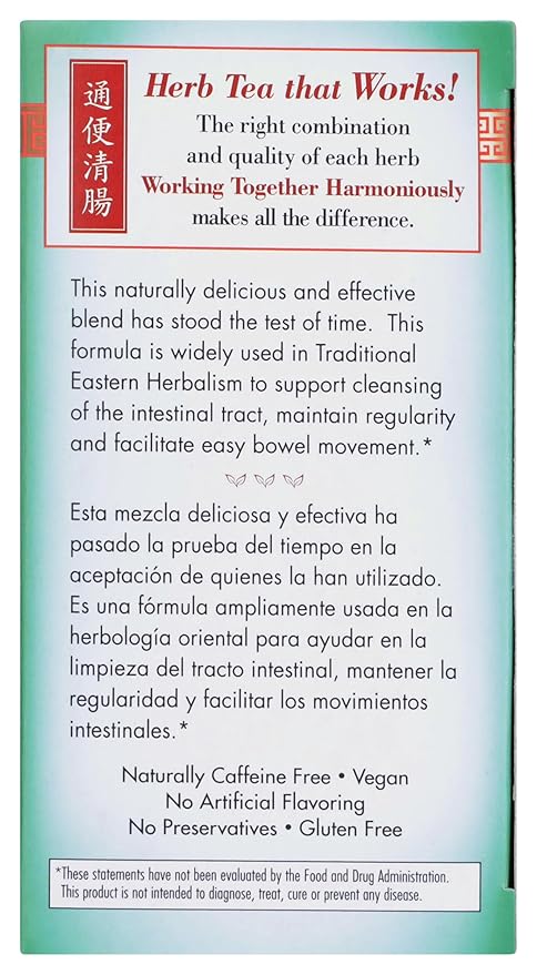Bravo Tea Colon Cleansing Herbal Tea Naturally Caffeine Free 100% Natural No Artificial Flavors or Preservatives Vegan Gluten Free &amp Non-GMO 20 Tea Bags (Pack of 6)