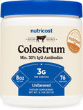 Nutricost Colostrum Powder 8 oz Lactoferrin and Minimum 30% Immunoglobulins (IgG) from Bovine Colostrum 3g Per Serving 76 Servings