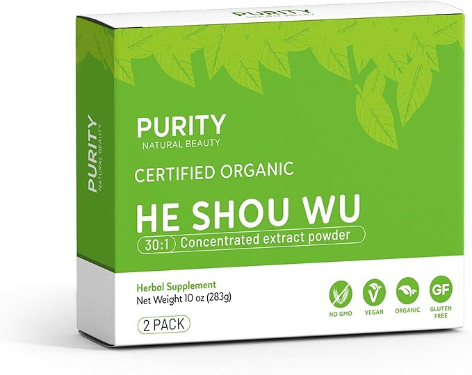 Certified Organic He Shou Wu - Large 5oz Bag of 30:1 Concentrated-Fo-ti - Organic Foti Extract- Fo ti He Shou Wu Organic (Pack of 2-10 Ounces)