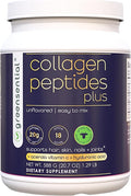 Collagen Peptides Plus Powder 21 OZ | + Vitamin C &amp Hyaluronic Acid | Type I &amp III Grass-Fed | Hair Skin Nail &amp Joint Support | 3rd-Party Certified Easy-Mix Unflavored 28 Servings