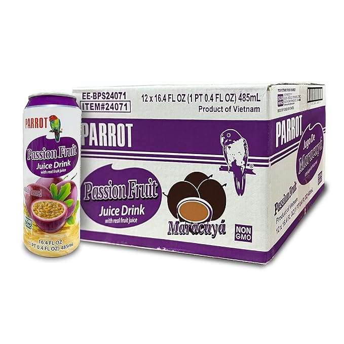 Parrot Brand Passion Fruit Juice Drink 16.4 fl. oz.（Pack of 12）