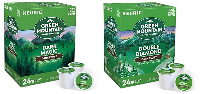 Green Mountain Coffee -- DARK MAGIC &amp DOUBLE BLACK DIAMOND -- Extra Bold Variety Pack 48 K-Cups for Keurig Brewers