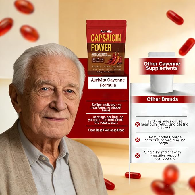 Capsaicin Power Capsaicin Softgels Cayenne Pepper &amp Beetroot Extracts - Herbal Supplement with Vitamin D3+k2 240 Softgels (2 PCS)