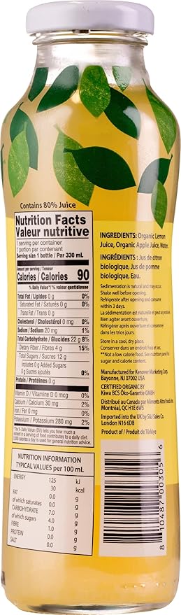 Heaven &amp Earth Organic Lemonade 11.2oz (6 Pack) | Made with Real Lemons Pure Fruit Juice No added Sugar Flavor or Color