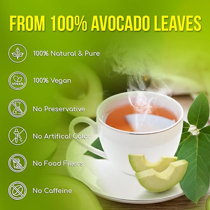 FreshDrinkUS Avocado Leaf Tea Bags | 75 Count | Premium Dried Avocado Leaves Herbal Tea – Caffeine Free Botanical Tea – Fresh Smooth &amp Earthy Flavor. Sugar Free. Vegan