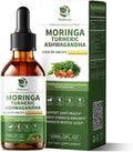 12-in-1 Organic Moringa Drops with Ashwagandha Turmeric Quercetin Lipsomal 98% Absorption &amp 30:1 Extract for Energy Immune Joint Digestive Metabolism Vegan Non-GMO More Potency Than Moringa Pow
