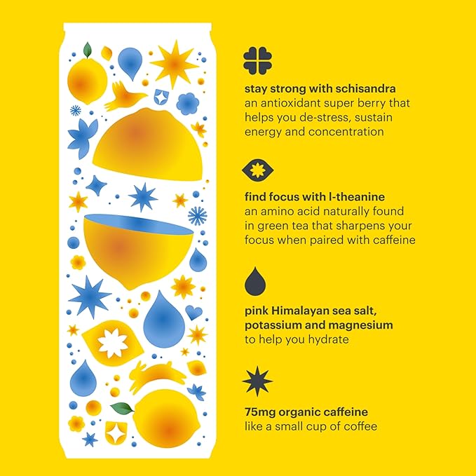 Heywell Sparkling Adaptogenic Water Energy and Focus Energy Variety Pack 12 Fluid Ounce (Pack of 12) - Caffeinated Organic Non GMO Vegan Gluten Free Dairy Free