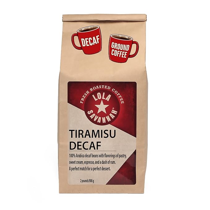 Lola Savannah Tiramisu Ground Decaf Coffee 2lb - Light Roast 100% Arabica